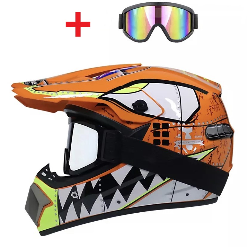 Motokrosová helma X-treme set s brýlemi