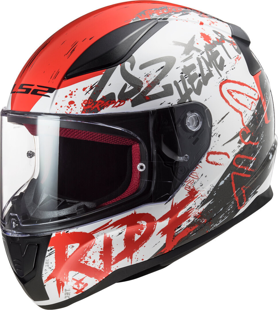 Integrální moto helma LS2 FF353 Rapid Naughty červeno-bílá