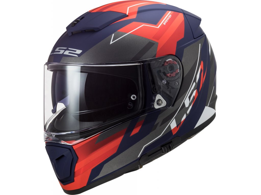Integrální moto helma LS2 FF390 Breaker Evo Beta červeno-modrá v matu