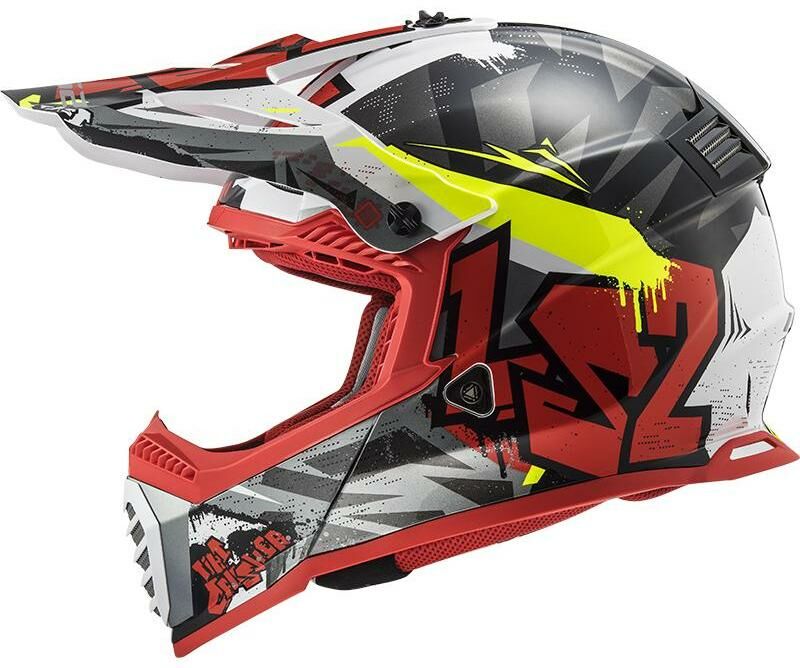 Krosová moto helma LS2 MX437 Fast Evo Crusher černo/červená