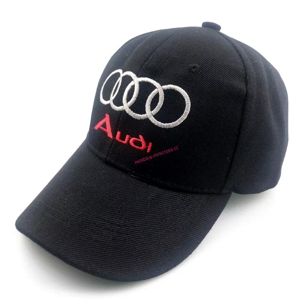 Audi čepice - bílá výšívka