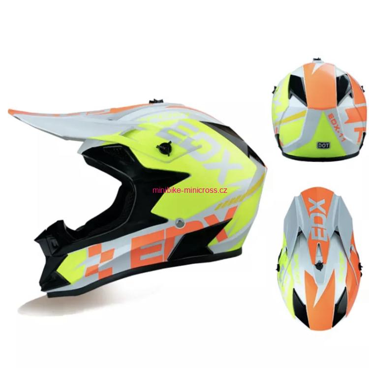 Moto helma krosová EDX žlutá