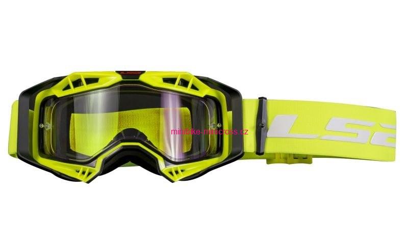 Motokrosové brýle LS2 Aura žluté s průhledným sklem