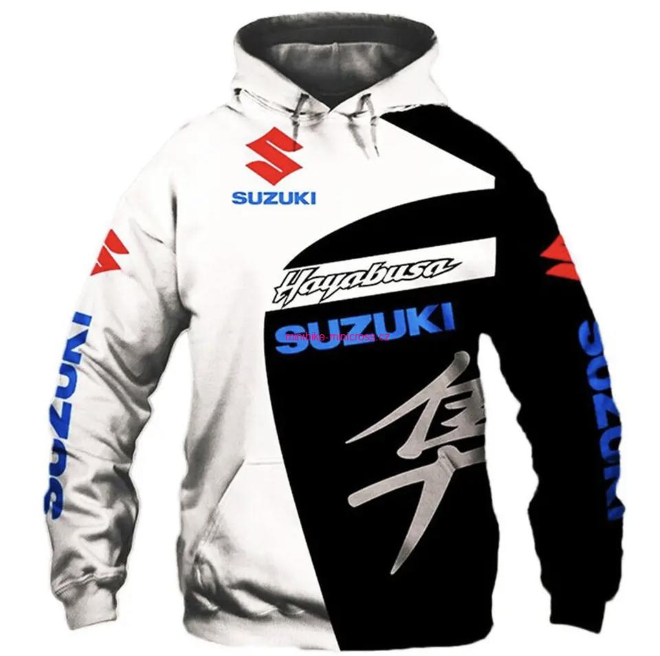 Moto mikina Suzuki - bílá