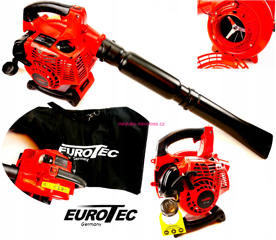 Motorový benzínový fukar a vysavač na listí Eurotec 3v1