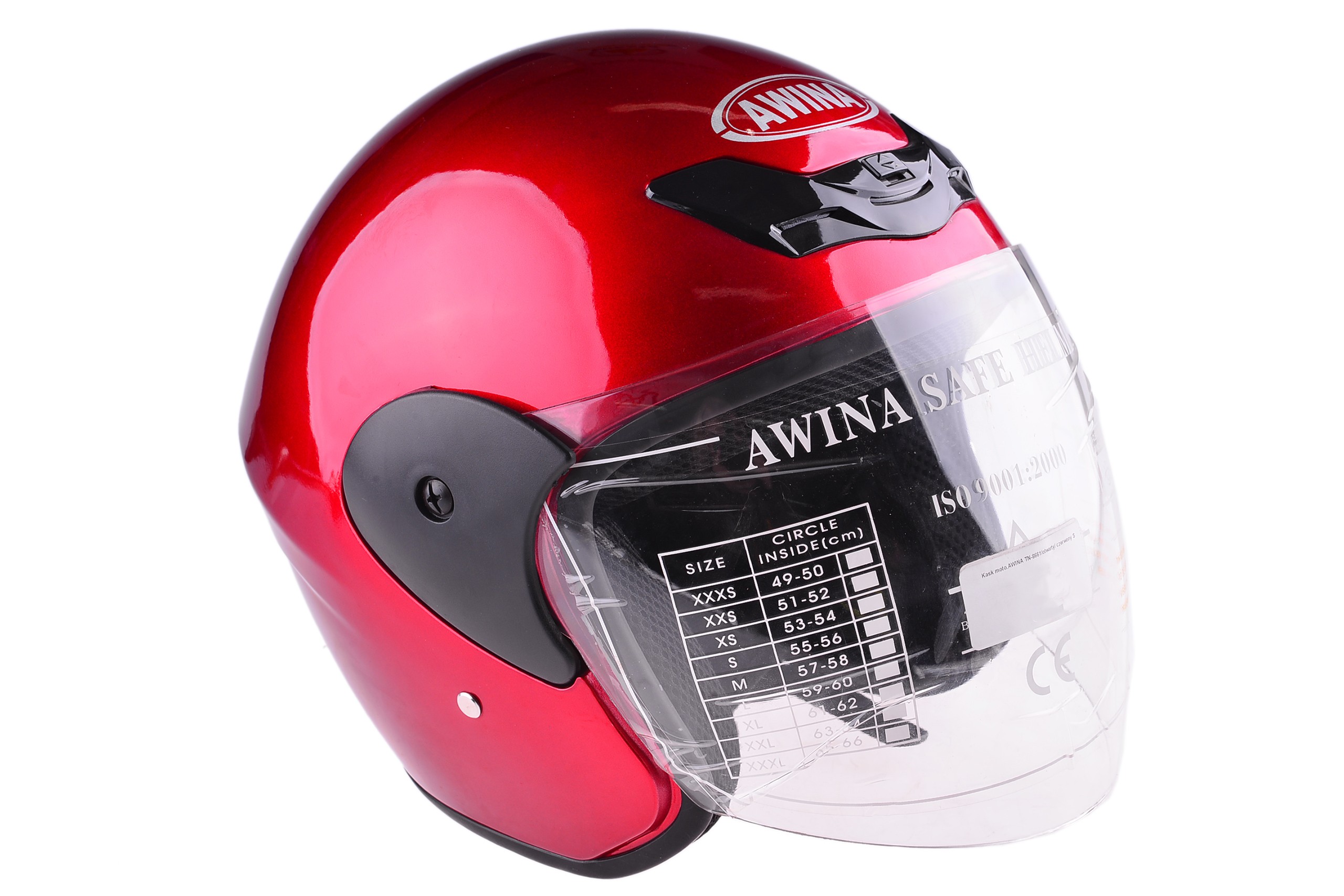 Moto helma Awina na skútr červená TN8661