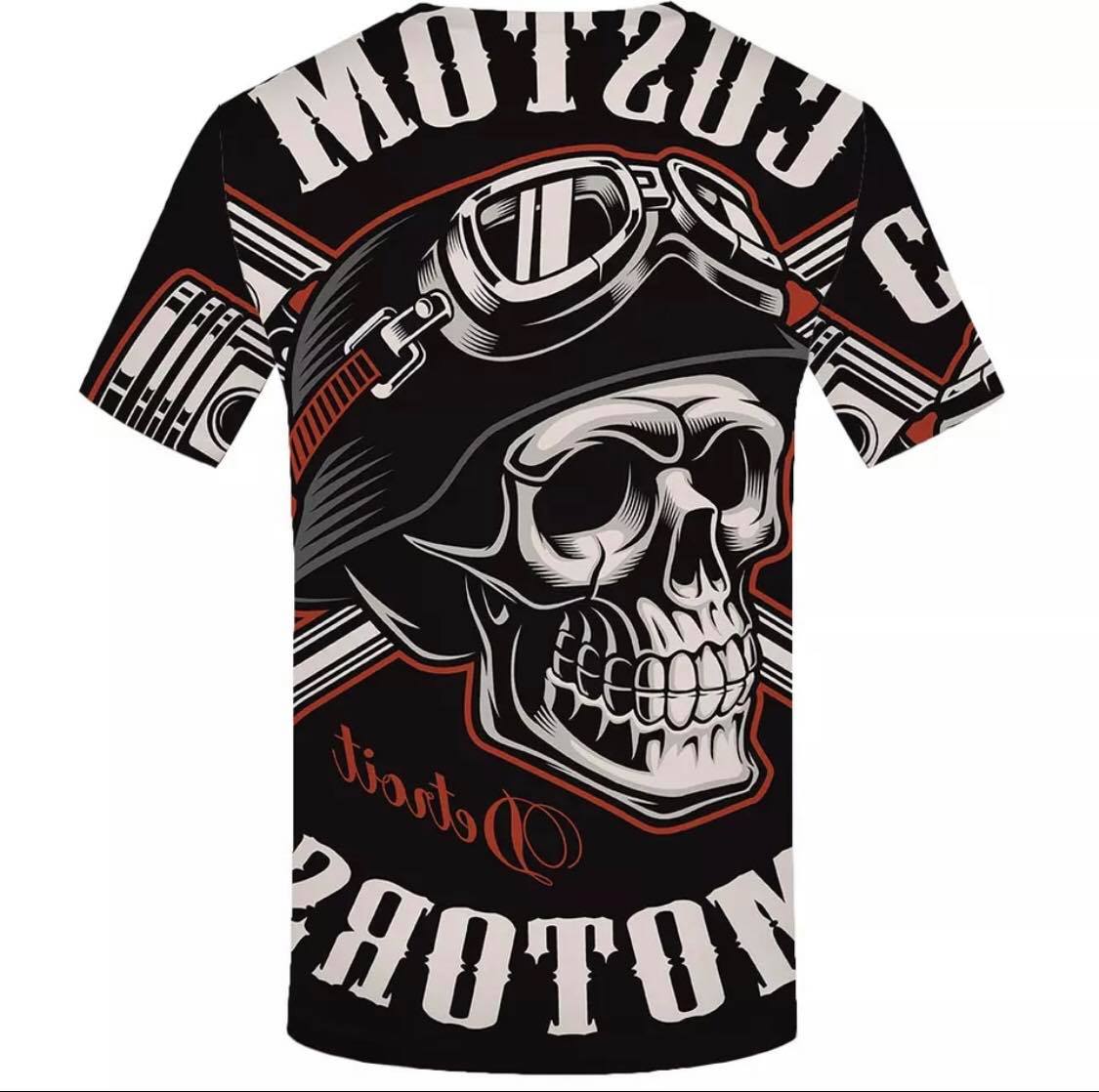 Moto triko Custom Skull