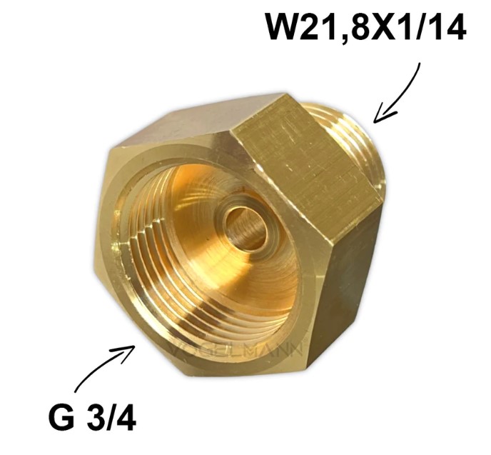 Redukce k CO2 láhvi závit G3/4 na W21,8