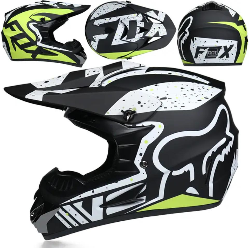 Motocrossová přilba FOX černo-zelená