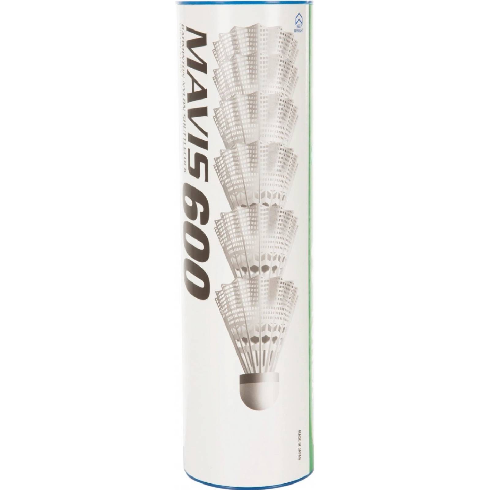 Badmintonové míče plastové Yonex Mavis 600 bílé s červeným pruhem 6 ks