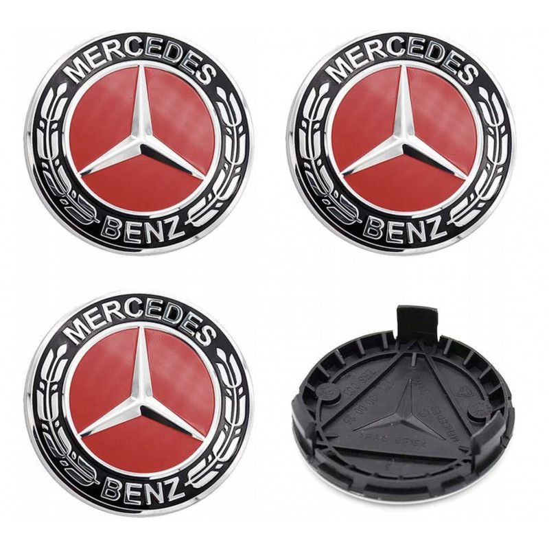 Sada středových krytek Mercedes 75mm 4ks