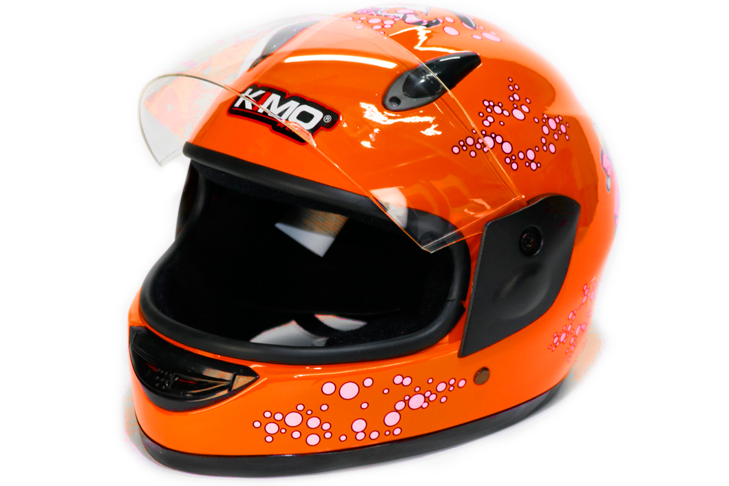 Dětská moto helma integrální oranžová