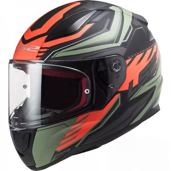 Integrální moto helma LS2 FF353 Rapid Gale matne černozeleno- červená